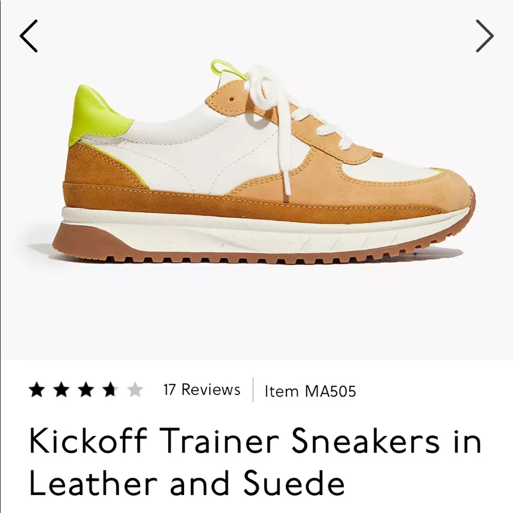 Madewell kickoff trainer sneakers.